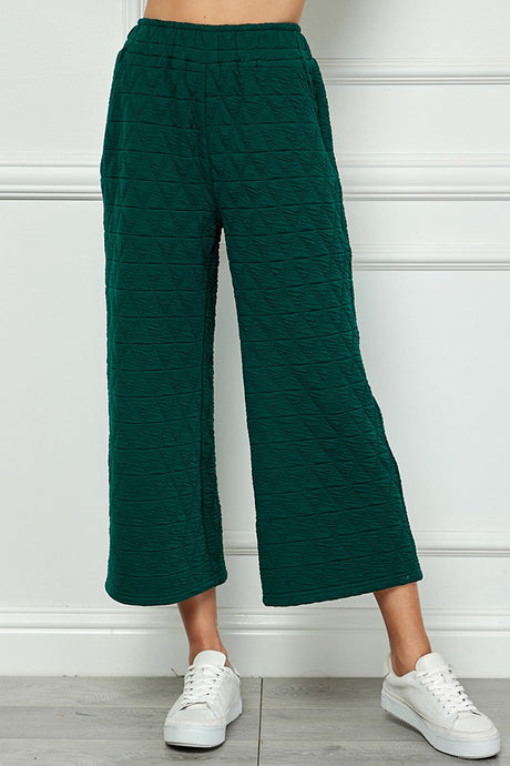 Forest Quilted Cropped Wide Pants