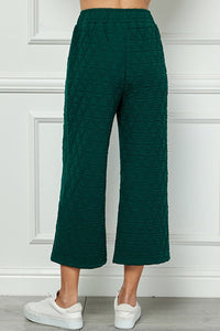 Forest Quilted Cropped Wide Pants