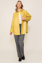 Mustard Leather Button Down Shirt