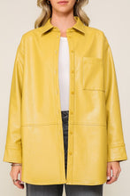 Mustard Leather Button Down Shirt