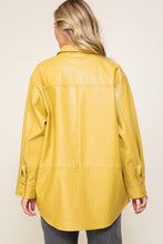 Mustard Leather Button Down Shirt