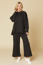 Black Solid Textured Matching Set