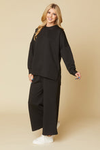 Black Solid Textured Matching Set
