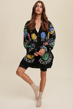Black Be You Smile Button Down Oversized Knit Cardigan