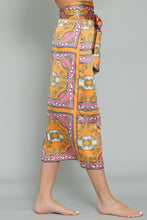 Tangerine/Pink High Waisted Wrap Satin Midi Skirt