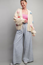 Cream 3D Floral Long Sleeve Cardigan