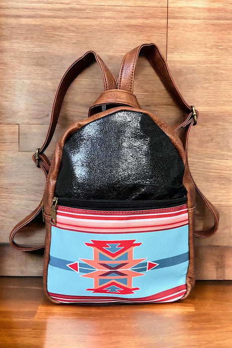 Multi Faux Leather Mini Backpack