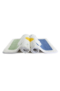 Blue Soft Bath Mat - Flower