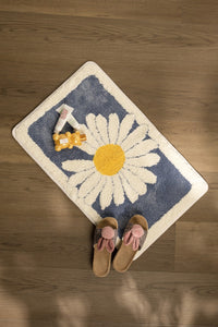 Blue Soft Bath Mat - Flower