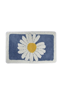 Blue Soft Bath Mat - Flower