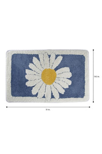 Blue Soft Bath Mat - Flower