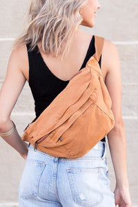 Camel London Oversize Canvas Crescent Sling