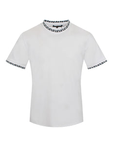 White Black Crew Neck Tee-Shirt