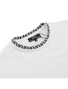 White Black Crew Neck Tee-Shirt