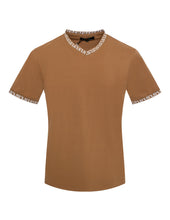 Khaki Men's V-Neck T-Shirt