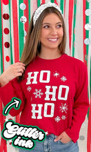 Red Sparkle Christmas HoHoHo Graphic BF Long Sleeve
