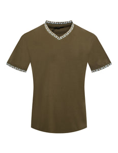 Olive Men's V-Neck T-Shirt