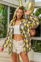 Mardi Gras Sequin Diamond Pattern Single Blazer