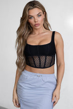 Black Fishnet Mesh Corset Top