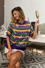 Purple Clear Sequin Mardi Gras Sweater