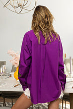 Purple Mardi Gras Sequin Boots Embroidery Shirt