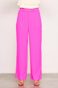 Ultra Pink Pintuck Wide Leg Trouser