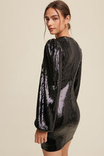 Black Time to Party All Over Sequin Mini Dress