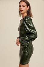 Green Time to Party All Over Sequin Mini Dress
