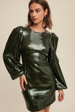 Green Time to Party All Over Sequin Mini Dress