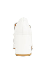 White Morgan Metallic Embellishment Platform Loafers(Genuine Leather)
