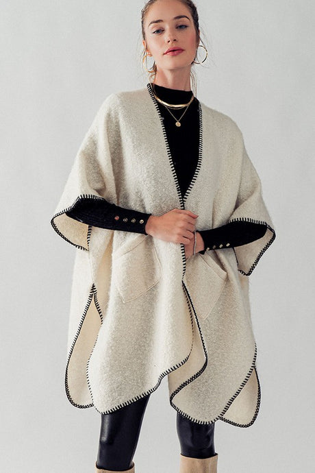Ivory Kate Open Front Fleece Kimono
