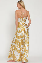 Silver/Golden Mustard Cowl Thin Adjustable Strap Maxi Dress