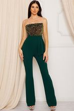 Hunter Green Multi Color Sequin Jumpsuit