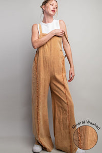 Mustard Mineral Washed Adjustable Jumpsuit
