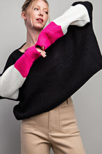 Black Color Block Long Sleeve Sweater