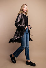 Dk Espresso Metallic Drawstring Waist Jacket