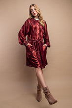 Burgundy Metallic Drawstring Waist Jacket