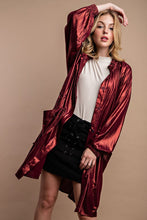 Burgundy Metallic Drawstring Waist Jacket
