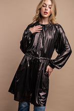 Dk Espresso Metallic Drawstring Waist Jacket