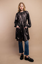 Dk Espresso Metallic Drawstring Waist Jacket