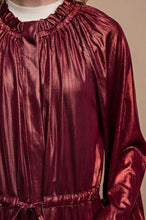 Burgundy Metallic Drawstring Waist Jacket