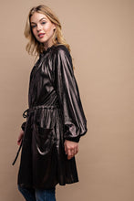 Dk Espresso Metallic Drawstring Waist Jacket