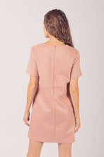 Blush Waist Embroidered Suede & Leather Mini Dress