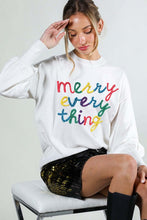 Off White Merry Everything Letter Detail Sweater Top