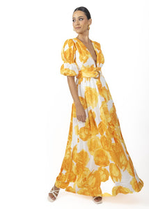 Yellow Verona Maxi Women's Floral Dress
