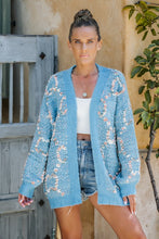 Blue Stardust Detail Open Cardigan