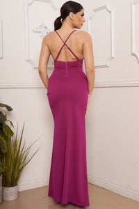 Magenta Cami Top Pleated Maxi Dress