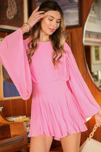 Pink Shirring Bell Line Romper