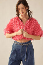Rose Pink Fiesta Ruffle Short Sleeve Jacket
