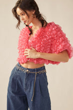 Rose Pink Fiesta Ruffle Short Sleeve Jacket